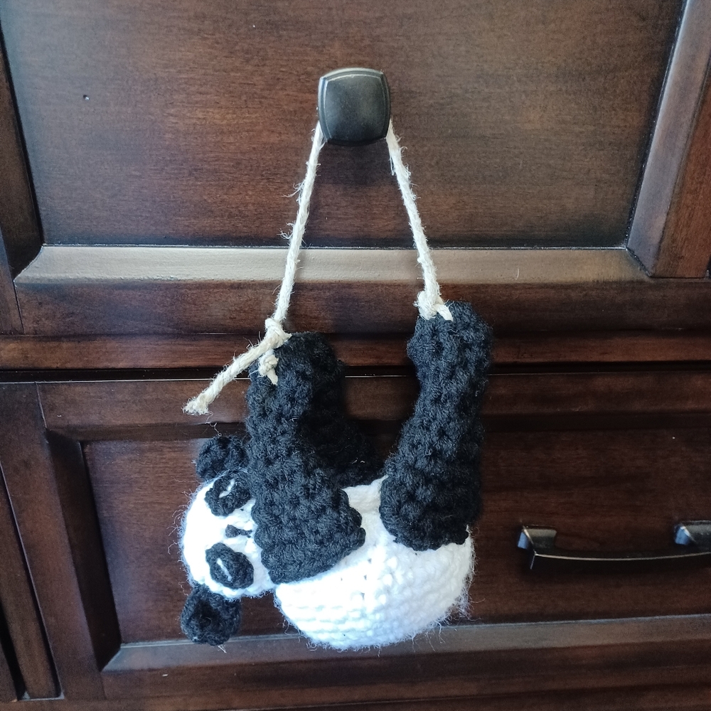 Crochet panda planter